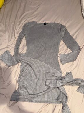 Gray sweater dress